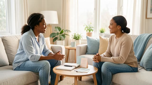 Couple listening to one another during a calm conversation